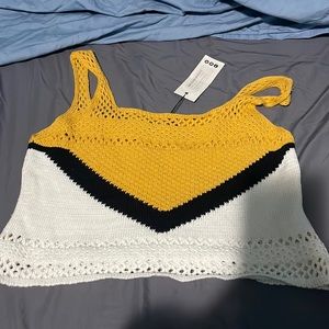 Crochet chevron stripe crop top